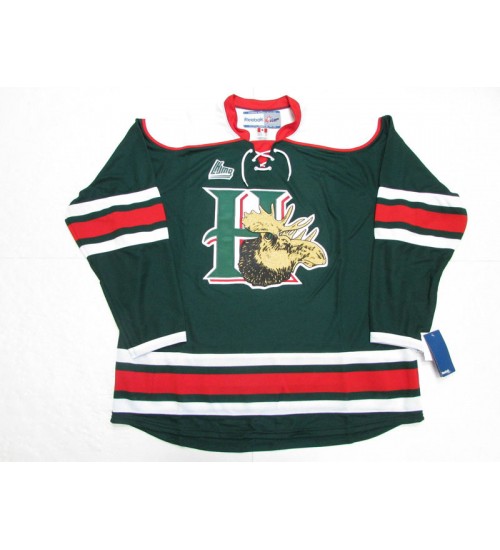 Custom QMJHL Halifax Mooseheads 2012 Pres Hockey jersey Alternate Green